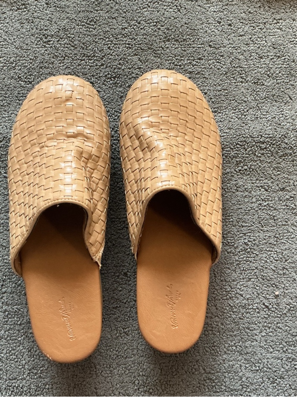 Universal Thread Woven Slide Mules in Tan